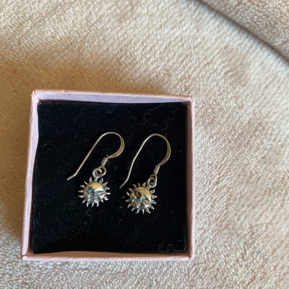 Elegant Sterling Silver Sunburst Earrings